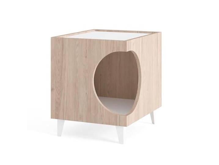 ARANAZ S.L. MANUFACTURAS DE LA MADERA Nachttisch mit Loch für Haustiere in Holzfarbe, 50 x 40 x 40 cm
