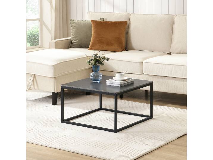 Table basse BACOOC opt. carrée 60 x 36 x 60cm Noir/Marbre noir