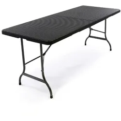 VCM Klapptisch   Maße 180x75x70 cm   Partytisch   Gartentisch klappbar   Rattanoptik