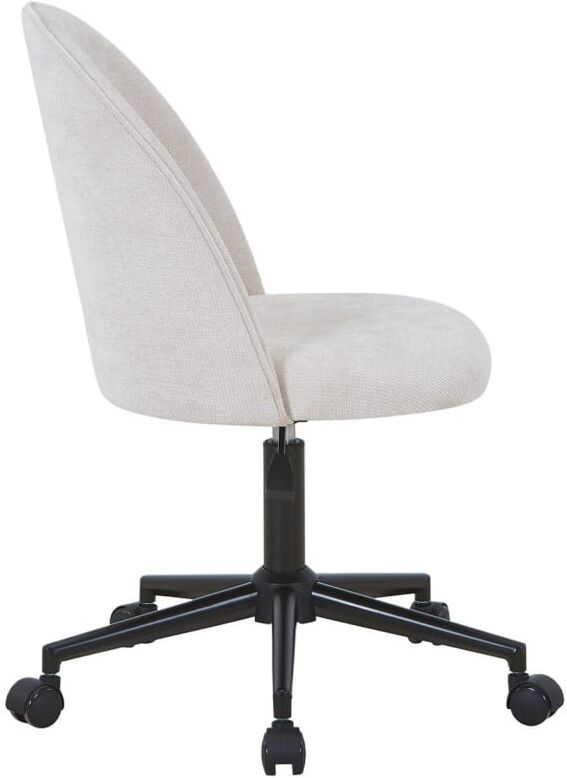 sweeek Chaise de bureau à roulettes tissu beige Beige 49x96x55cm