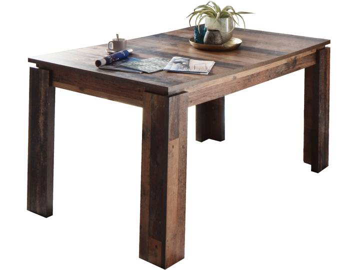 Esstisch HOME AFFAIRE Tanum , braun (old wood), B:160cm H:77cm T:90cm, Tische, Esstisch, Ausziehbarer Esszimmertisch 160-200 cm - Masse (B/T/H) 160/90/77 cm