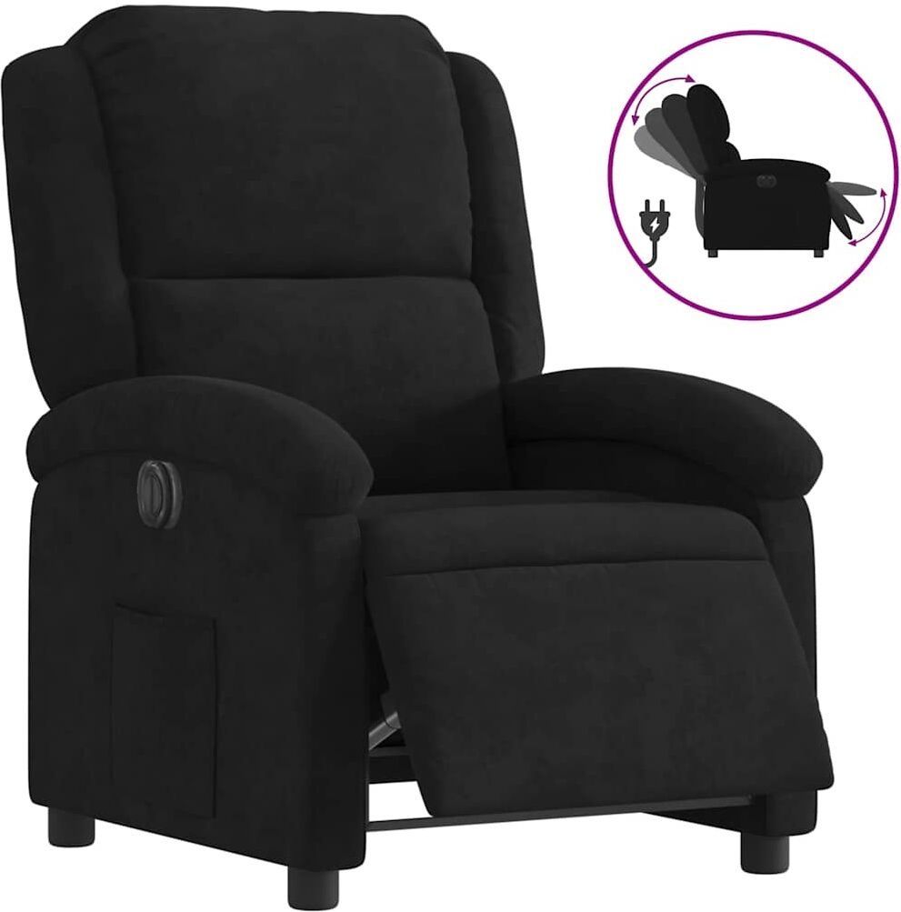 vidaXL Fauteuil inclinable électrique noir velours