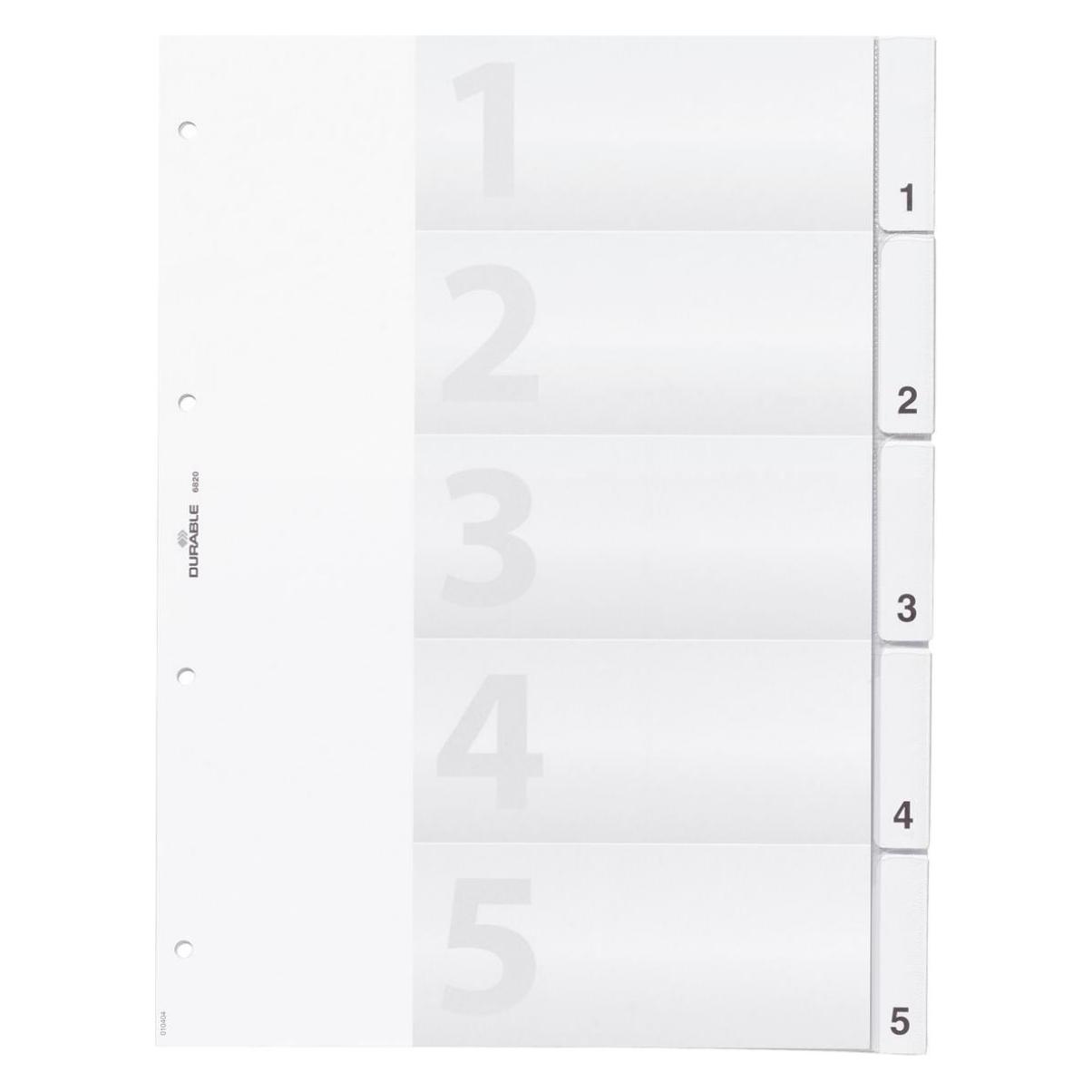 Durable Ordnerregister Verwendung für Papierformat: DIN A4 Ausführung der Tabe: blanko (682019)