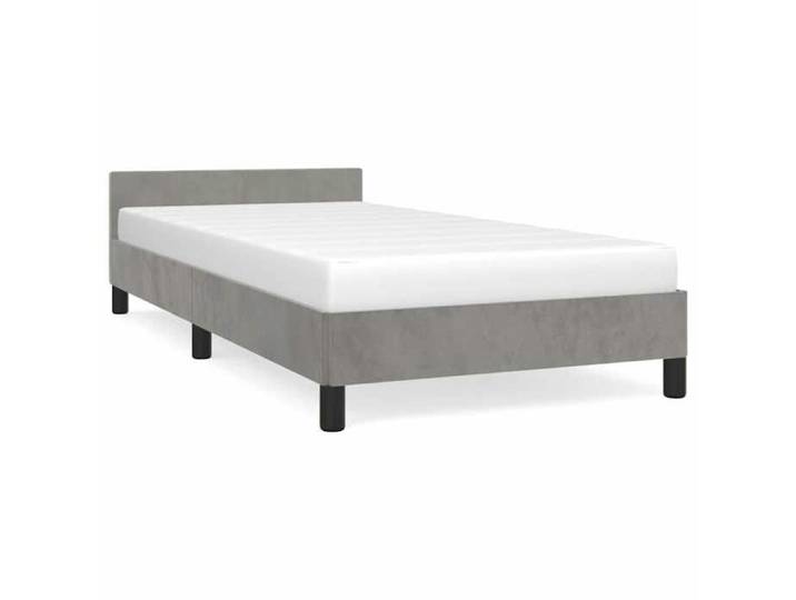 Luxe&Mode Structure de lit sans matelas gris clair 90x190 cm velours 2 ans garantie LV9397