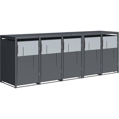 Mülltonnenbox WESTMANN "Tonus 5", grau (anthrazit), B:330cm H:116cm T:80cm, Stahl, Aufbewahrungsboxen, BxTxH: 330x80x116 cm, für 5x240 L Mülltonnen
