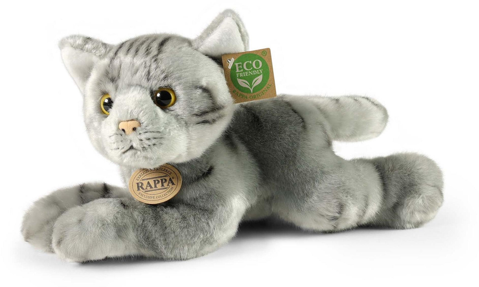 RAPPA Pluche Kat Grijs 30 cm Milieuvriendelijk