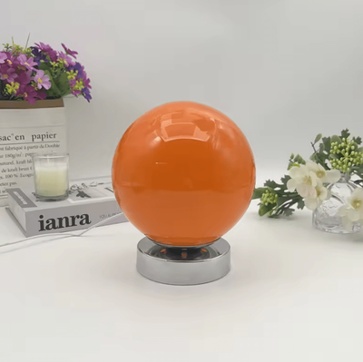 Inspire Curations Murano Glass USB Table Lamp With 3 Color Temperatures For Bedroom, Bedside & Home Decor orange