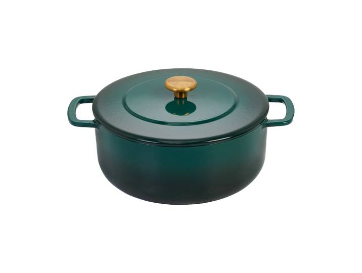 Combekk Cocotte Combekk Enameled en fonte émaillée Ø24 cm Holly Green-gold knob