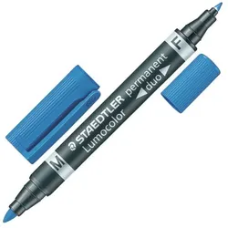 Staedtler Permanent-Marker »Lumocolor permanent duo« blau