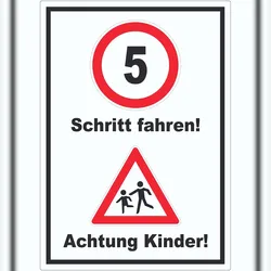HB-Druck Schritt fahren Achtung Kinder Aufkleber A5 (148x210mm)