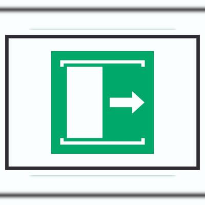 HB-Druck Schiebetür öffnet nach rechts Symbol A5 (148x210mm) Schild