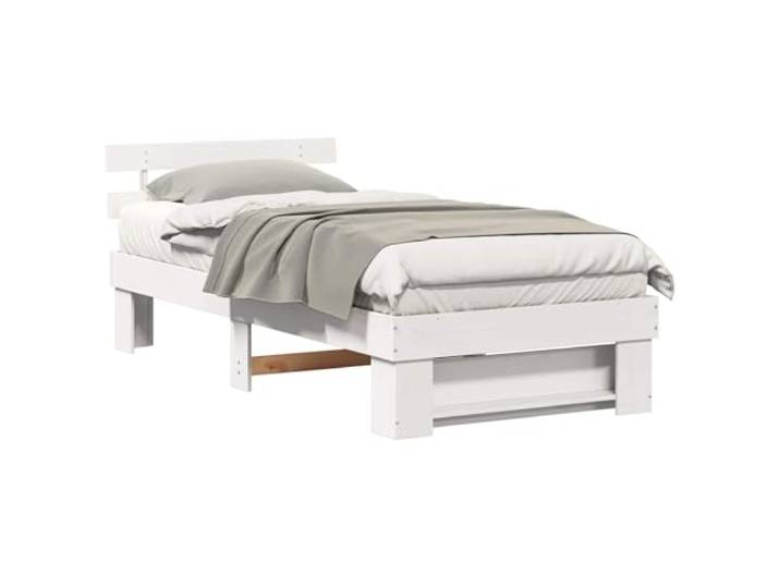 PUGYNBK Bettgestell 75 x 190 cm, Kiefer massiv Lattenrost, fester Stand, einfache Montage, moderner Stil, Langlebigkeit