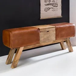 FineBuy Sitzbank Turnbock Klappfach Hocker Turnhocker Garderobenbank Sitzhocker Turnbank