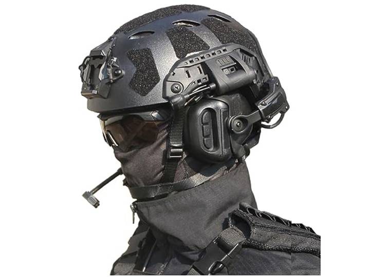 Fotrsta Airsoft Fast Helm Set Mit Headset, Taktischer Schnellhelm Mit Gläsern Und NVG Halterung Und Binokular Modell Für Outdoor Airsoft Paintball CS Spiel