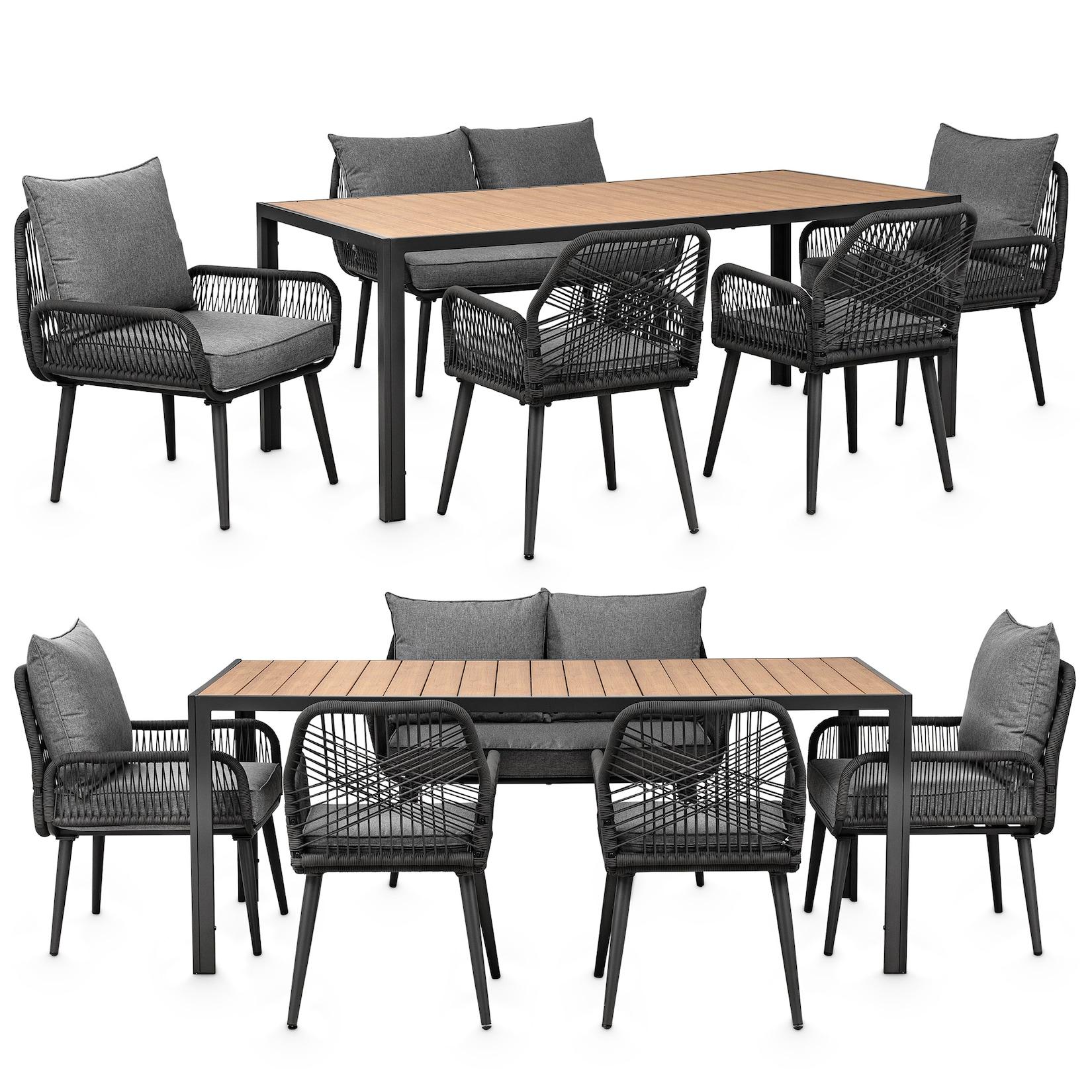 Swing&Harmonie Gartenmöbel Lounge-Set „SiennaXL“ für 6 Personen - anthrazit/grau