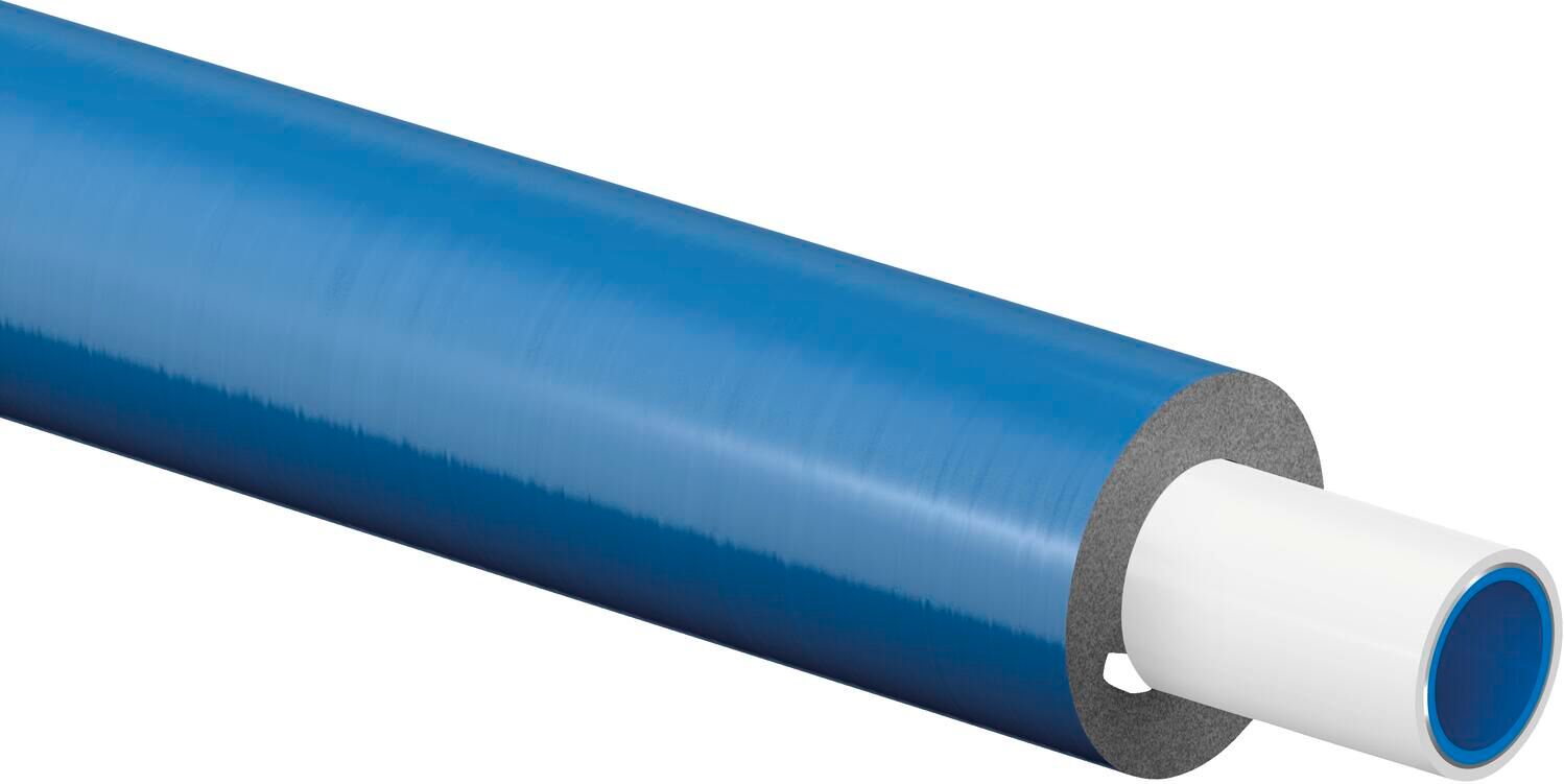 Uponor Uni Pipe Plus tuyau composite 1062181 pré-isolé, S 10 WLS 035, bleu, 16 x 2 mm, anneau 75 m