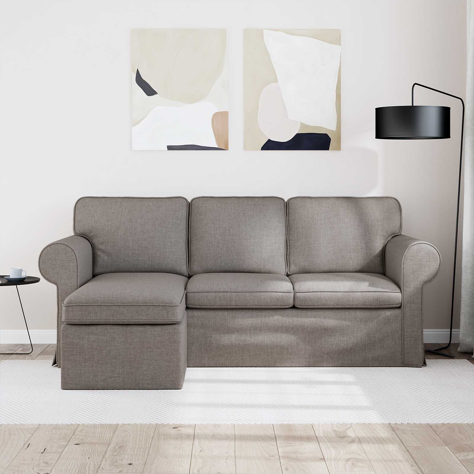 vidaXL Canapé Taupe 195 x 138 x 80 cm tissu
