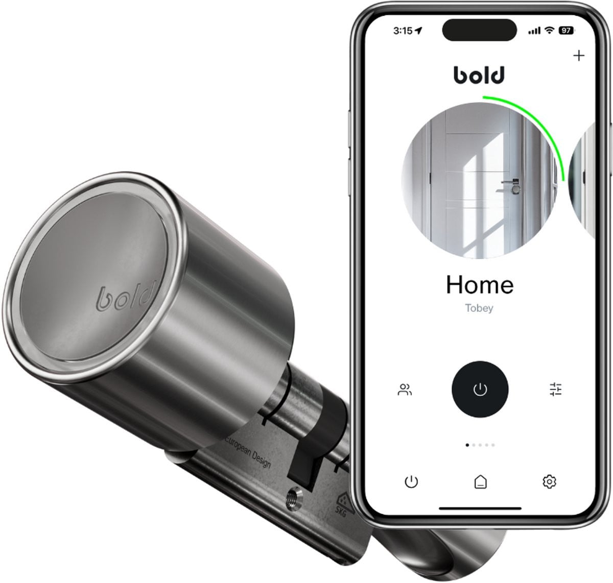 Bold Smart Lock SX-43-Slim deurslot - RVS - Zilver
