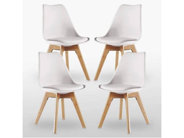 Lot de 4 Retro chaise de salle à manger sans accoudoirs design scandinave chaise à manger - rembourrés
