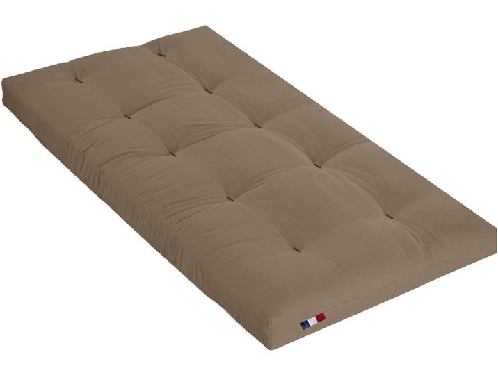 Matelas futon taupe coeur en latex 90x200