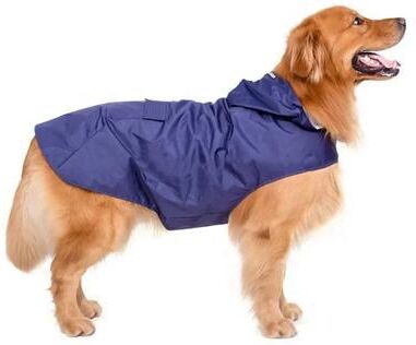 Happy Pet Pantry Durable Dog Raincoat With Hoodie & Reflective Stripe Waterproof Pet JackeT L 1