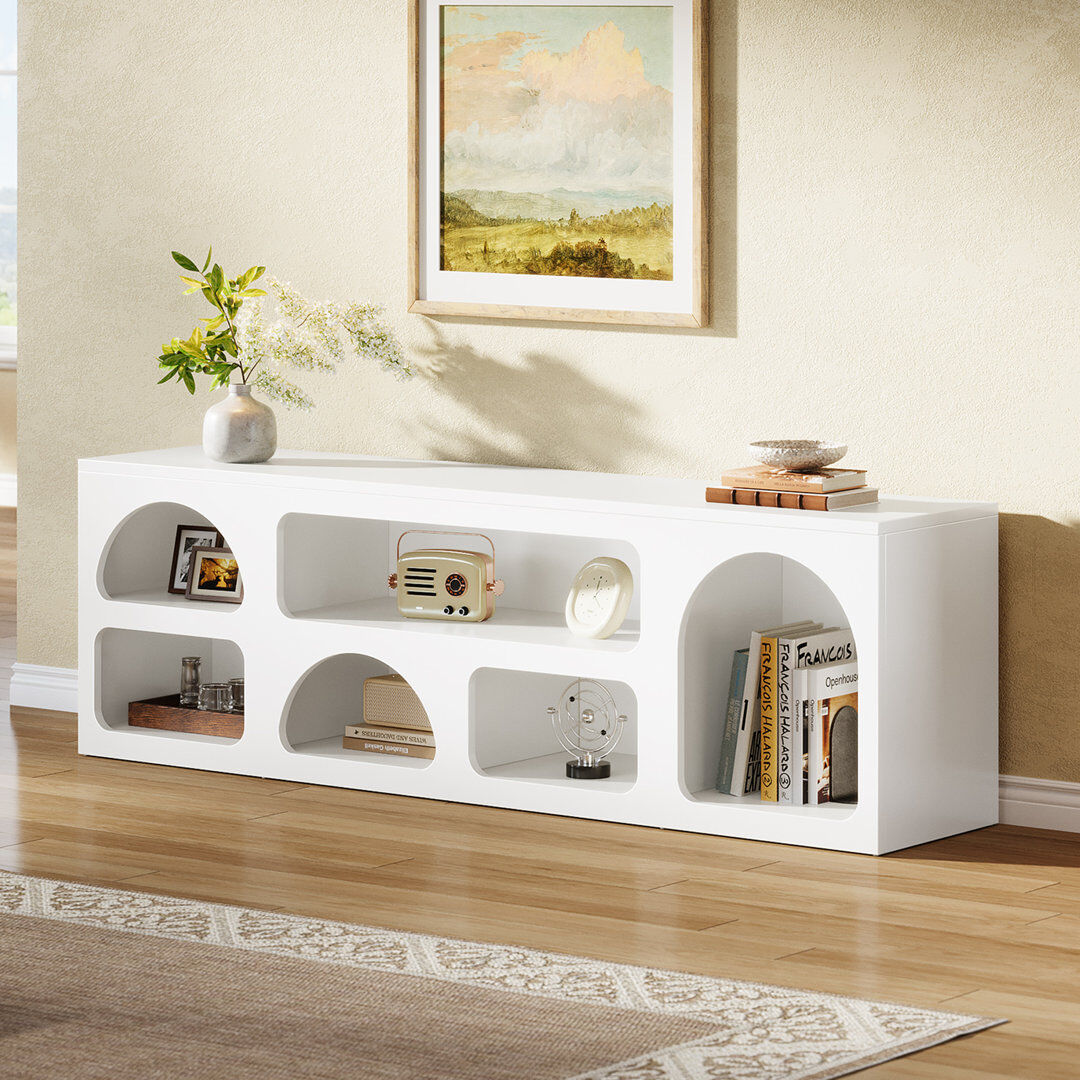 Blue Elephant TV Stand Fireplace for TVs up to 70" Fireplace White 70"