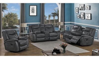 CDecor Masley Grey 3-Piece Reclining Living Room Set