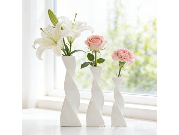 Lot de 3 Vases de Bureau Créatifs et Simples en Céramique Alien, Ornements d'Arrangement, Décoration Artistique pour Salon et Maison
