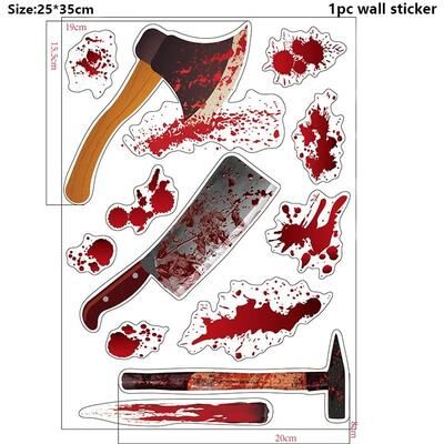 Inspired Living Blood Trail Halloween Window Clings And Bloody Handprint Stickers a3