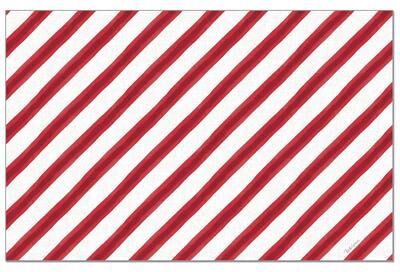 FirstDawn "Holiday Stripe 24 Sheet Reusable Premium Paper Stock Placemats in Resealable Storage Bag Made in The USA 17"" x 11"""