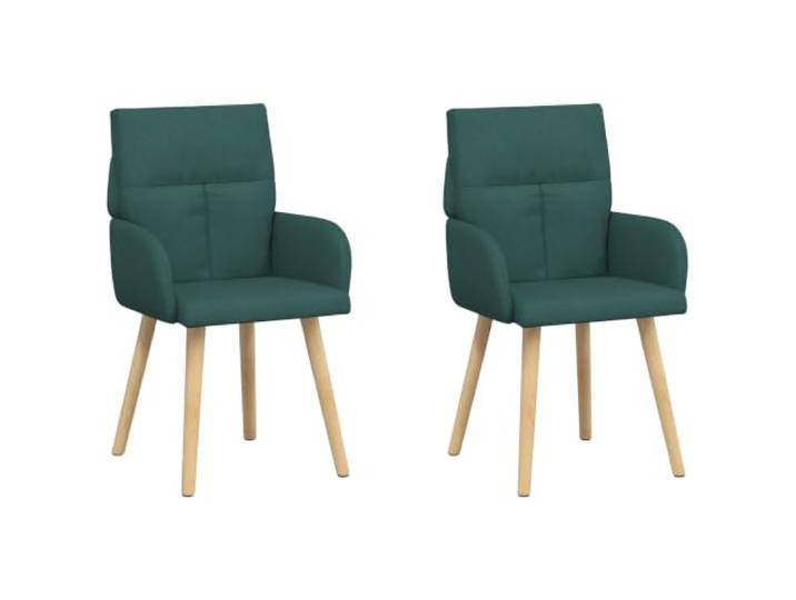 KUTYWEXFM 2er Set Esszimmerstühle Polsterstuhl Stoff Dunkelgrün Bequeme Küchenstühle mit Armlehne, ergonomischer Rückenlehne und stabilen Holzbeinen für Essen und Wohnzimmer.