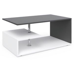 Vicco Couchtisch Guillermo, aus Holz, anthrazit / weiß, rechteckig, (B/T) 91 x 52,6 cm, mit Ablage