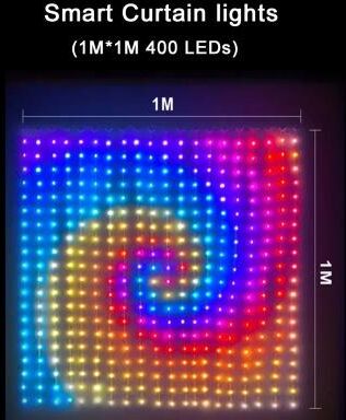 Uplift Picks Smart RGB Curtain LED Lights With App Control And Music Sync 1x1 M Leds uk Plug