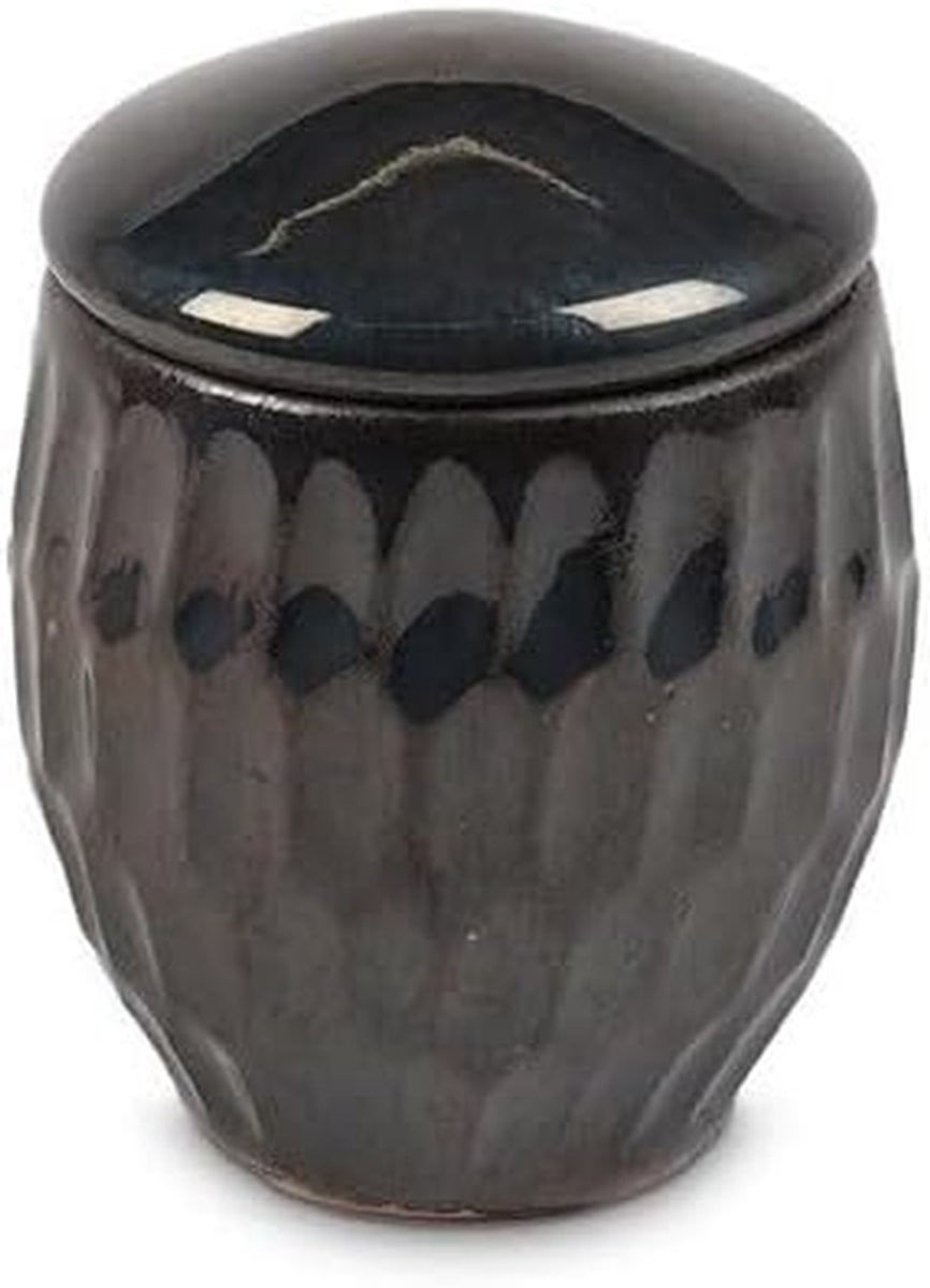 Handgemaakte keramische mini urn voor herdenking - Brons - Hoogte: 6 cm