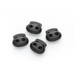 buttinette Kordelstopper, schwarz, für Kordeln bis 2 mm Ø, Inhalt: 4 Stück
