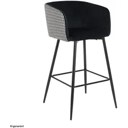 HTI-Living, Barhocker, Barstuhl Delray Hahnentritt Schwarz-Weiss