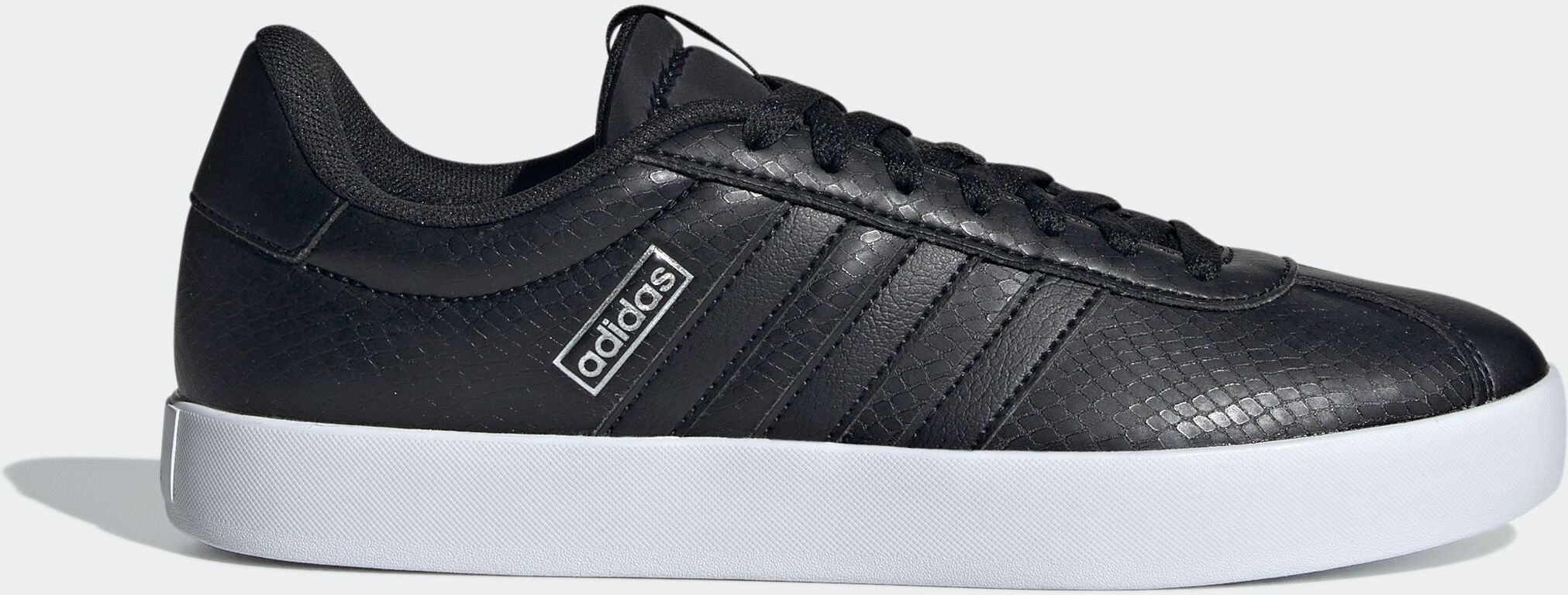 Sneaker ADIDAS SPORTSWEAR "VL COURT 3.0 SKATEBOARDING", Damen, Gr. 37, schwarz (core schwarz, core schwarz, silber metallic), Synthetik, Textil, Schuhe Sneaker, inspiriert vom Desing des adidas samba