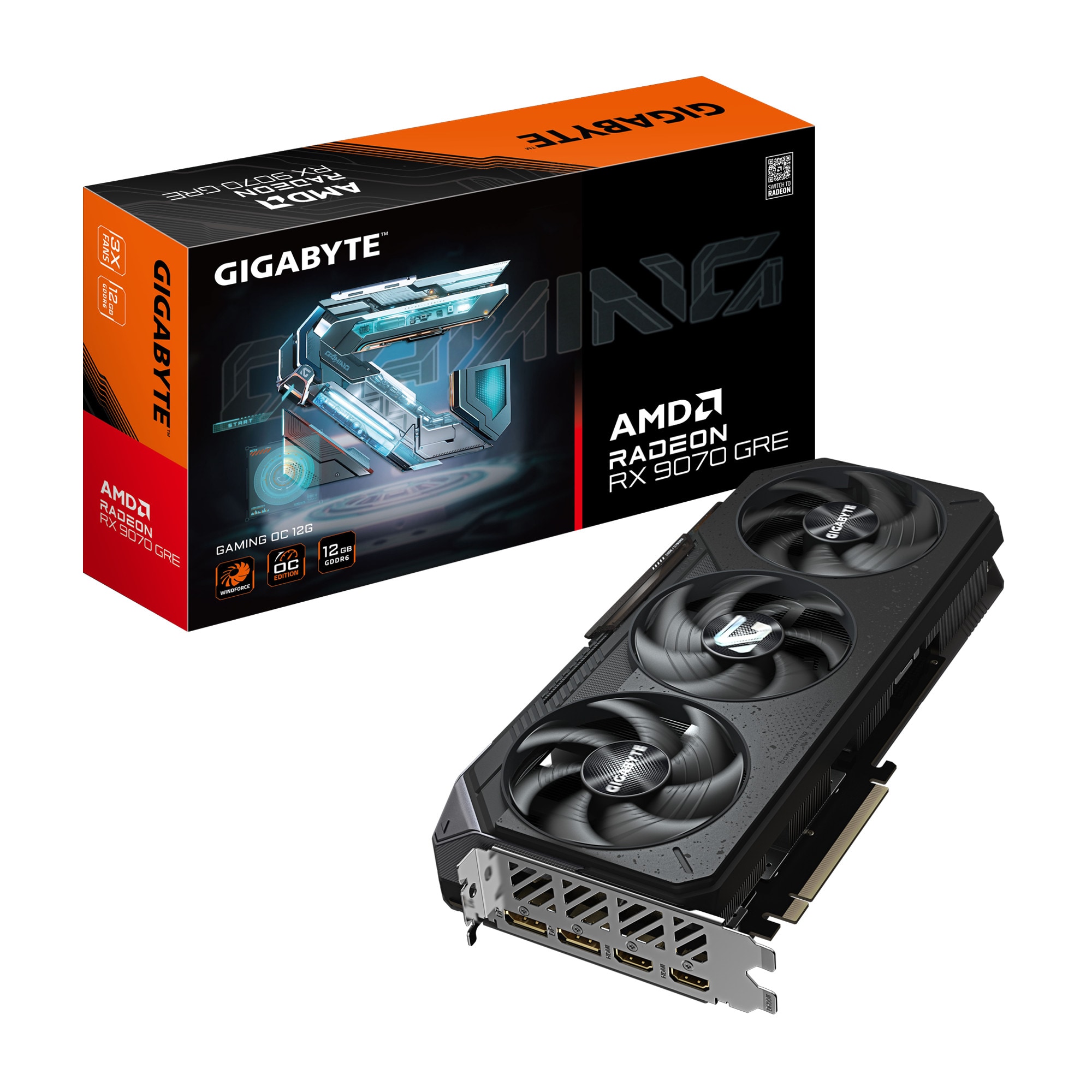 GIGABYTE Radeon RX 9070 GRE GAMING OC Grafikkarte 12 GB