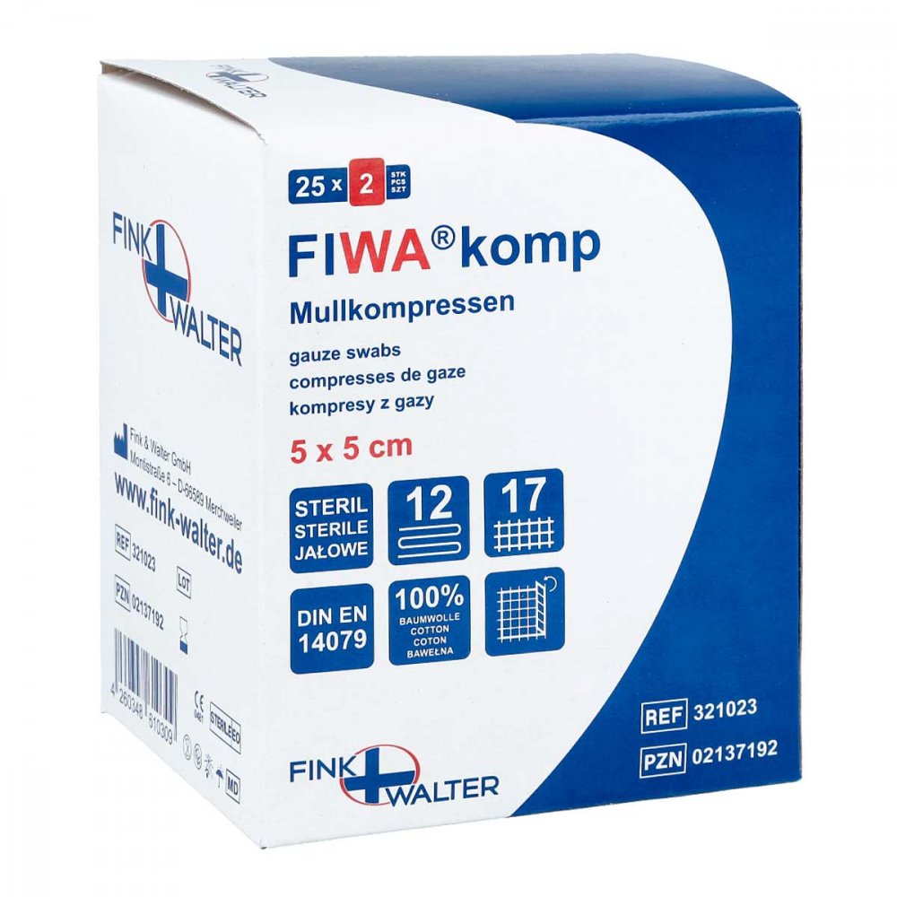 Fink & Walter GmbH Mullkompressen 5x5 cm steril 12fach 02137192