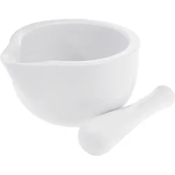 Hochwertiger Porzellan Mörser & Stössel 330ml – Robust, Hygienisch, Aromastark für Gewürze, Kräuter, u.v.m. Top Qualität Reibschale