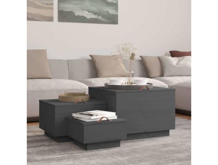 Aufbewahrungsboxen 57 x 55 x 40 cm, mit Deckeln Massivholz Höhe 40 cm Massives Kiefernholz, Deckel gegen Staub, Tragegriff, 3 Größen, auch als Couchtisch nutzbar
