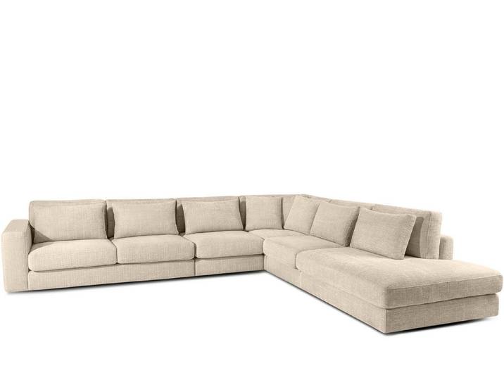KONSIMO® Ecksofa VERUS edle Verarbeitung und Komfort, luxuriös, Premiumqualität aus EU, Maße: 377x84x116/328 cm, Traditionelles Design und Komfort, handgefertigt, Große Ecksofa in L-Form, Kissen regulieren die Tiefe