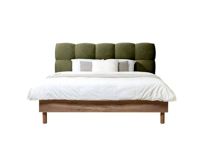 Bett BOBOCHIC KUMO 160x200cm stoff mit textur grün