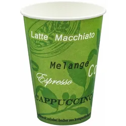 VEPATIM 150x BIO Automatenbecher Kaffeebecher Pappbecher 80mm O  Bio Green 300 ml