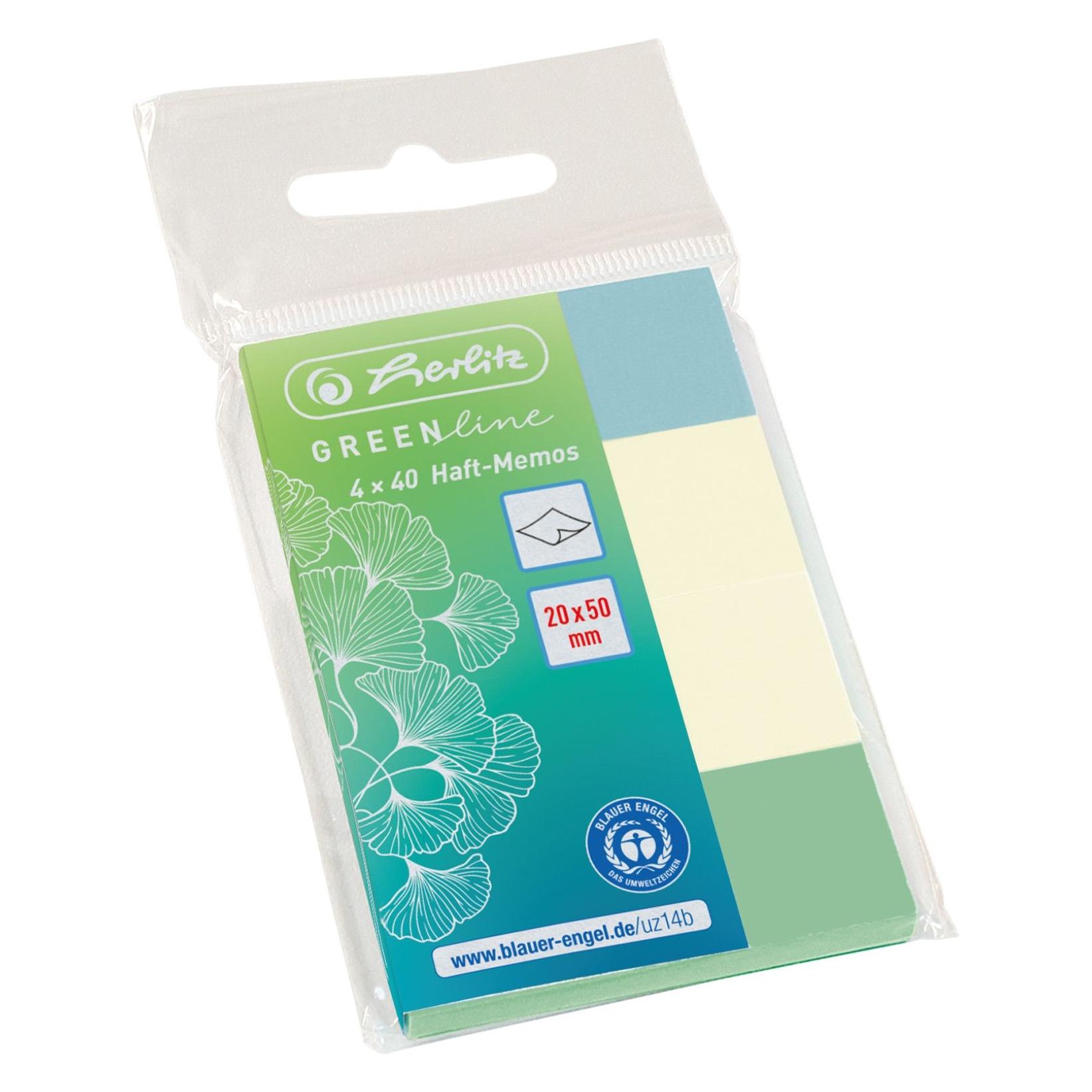 Herlitz Notizzettel 4 x 40 Blatt, Mehrfarbig (50 x 20 mm) (50033447)