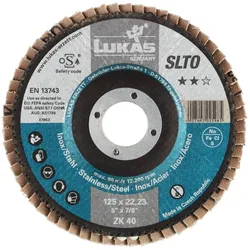 Lukas, Schleifmittel, Fächerschleifscheibe SLTO universal Ø 125 mm Zirkonkorund Korn 40 gerade (40)