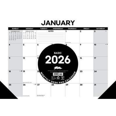 Basic 2026 17 X 12 Small Monthly Deskpad
