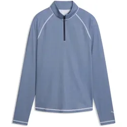PUMA UV Birdseye 1/4-Zip Golfpullover Damen 01 - white glow/deep navy L