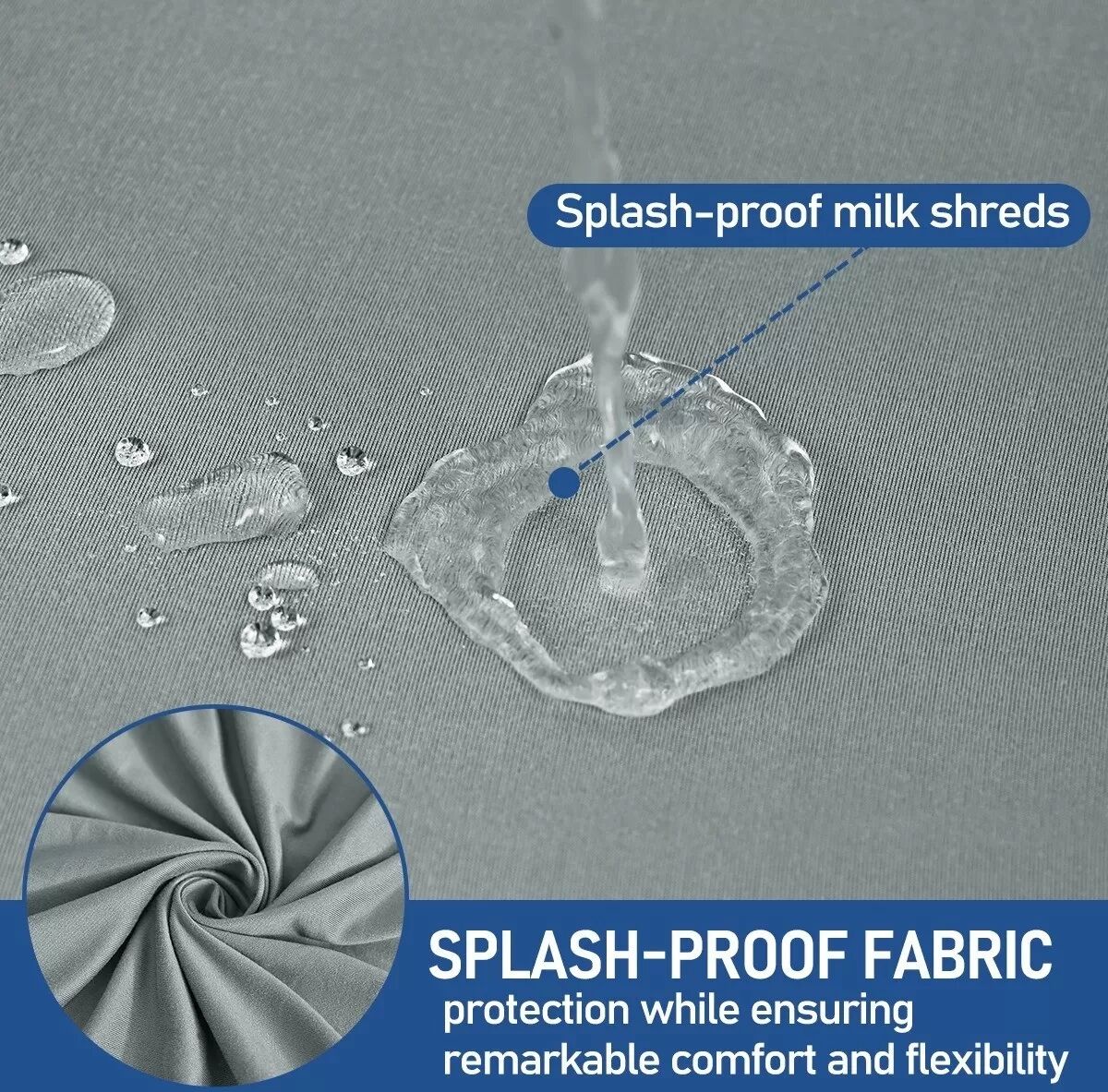 INF Kopfstützenbezug für Bürostuhl - Milchseide-Polyester, Elastisch, Spritzwassergeschützt, Weiche Haptik, Einfach Grau