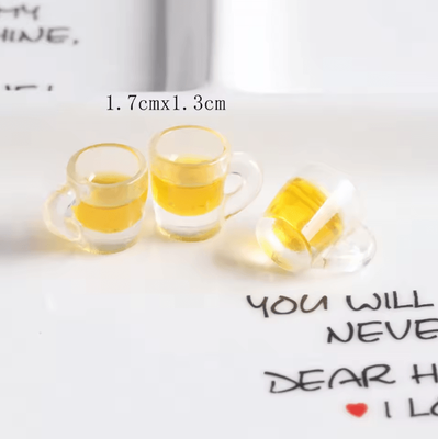 Inspire Curations Miniature Beer Glass Set (10PCS) Realistic Dollhouse Bar Cups Resin Decor high(1.3cm) F